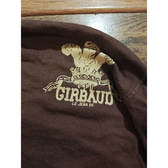 VTG Y2K Marithe Francois Girbaud 2XL Long Sleeve Brown Shirt NYC Paris Crown - Picture 9 of 9